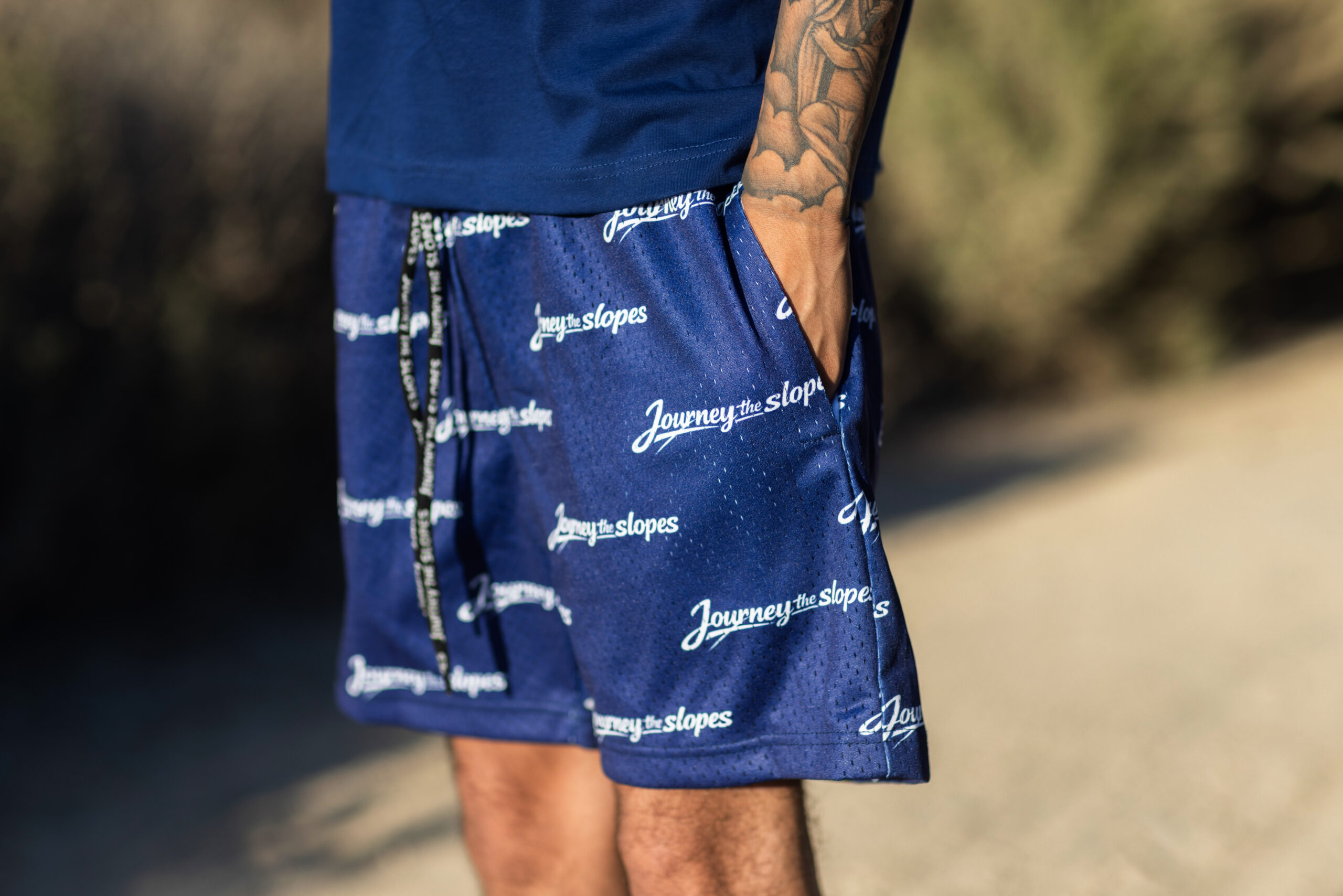Journey The Slopes Signature Mesh Shorts – Royal Blue - Image 2