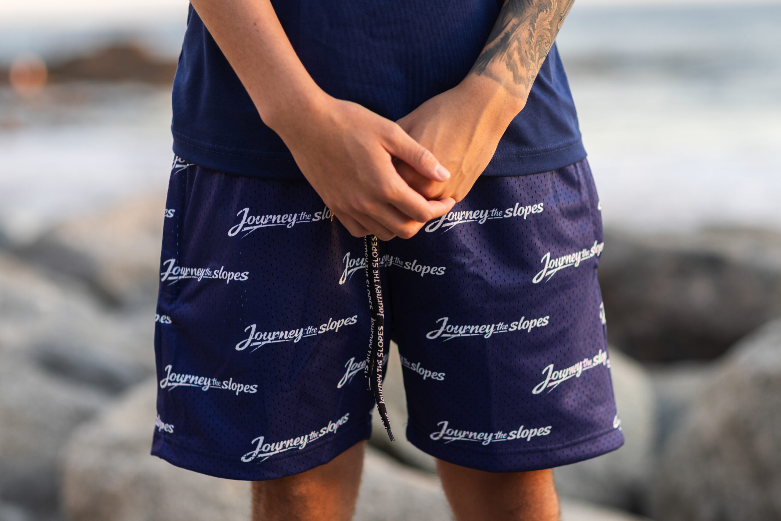 Journey The Slopes Signature Mesh Shorts – Royal Blue - Image 4